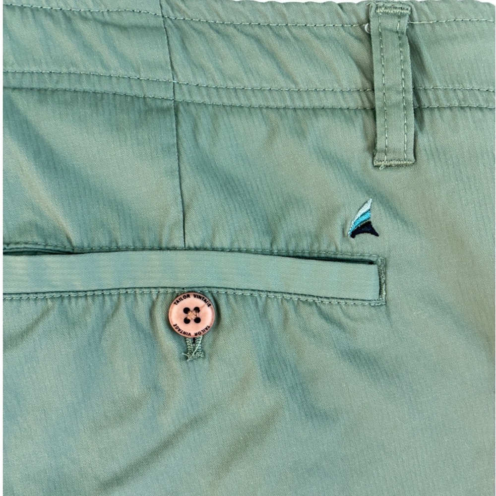 Tailor Vintage Greenwich Slim Fit Shorts Mens 36 Sage Green Comfort Stretch 8in - Picture 9 of 11